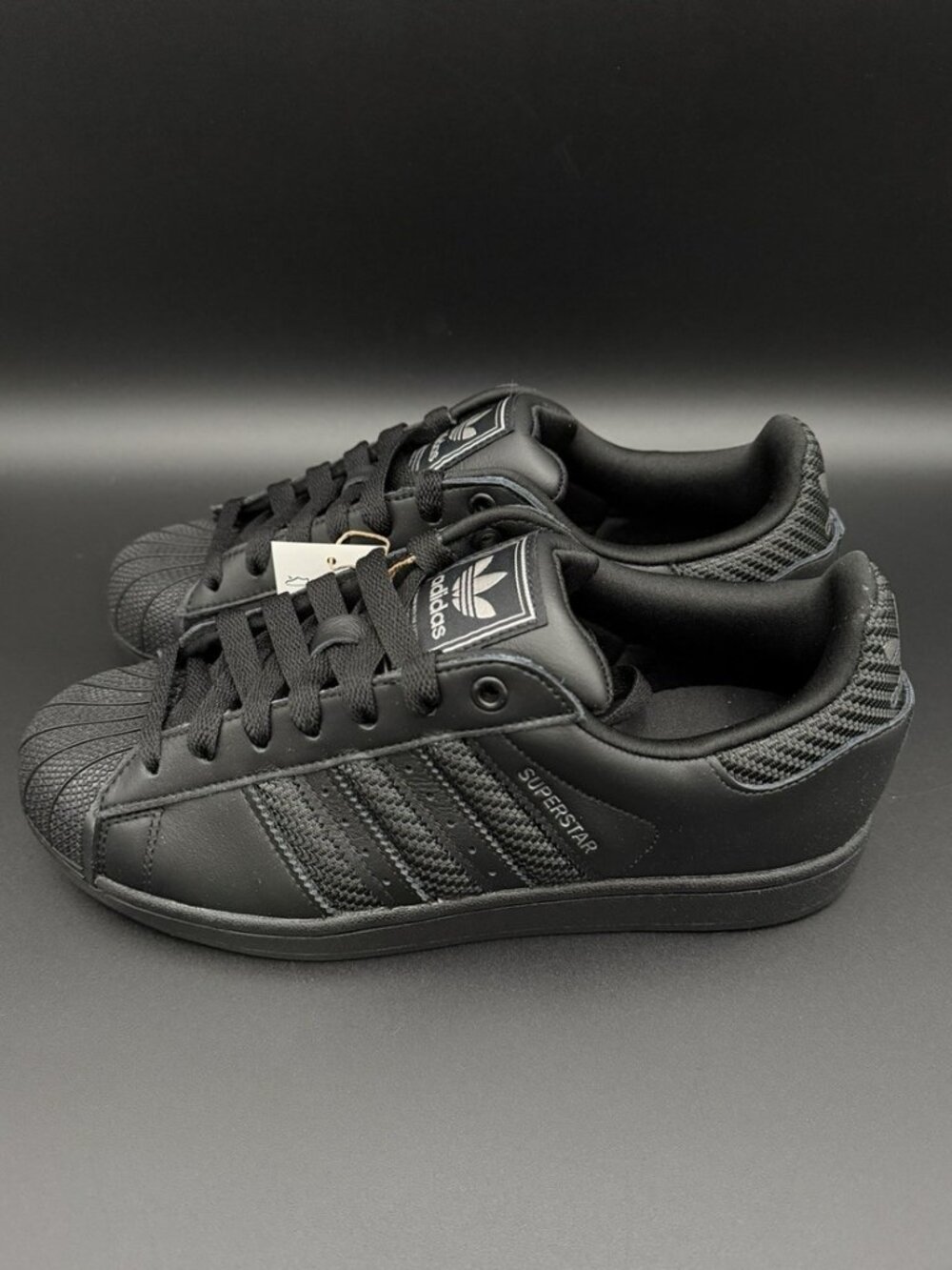 Adidas Superstar II (Triple Black/Striped Mesh). Brand New. Women Size: 9.5 - 14